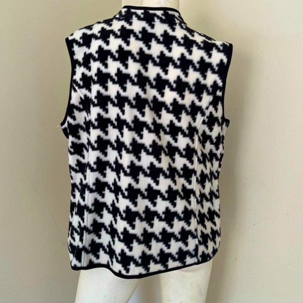 NEW Susan Graver lightweight fleece houndstooth vest - Picture 4 of 6